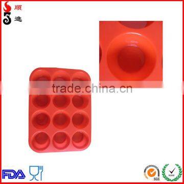 Bpa Free Baking Microwave Oven 12 Cup Silicone Muffin Pan photo-2