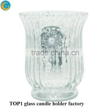 Crackle Glass Jar Candle Holder New Spring photo-5