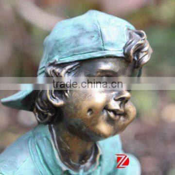 Garden Playing Boy and Girl Sculptures With Teeterboard photo-2