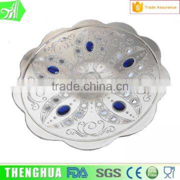 Silver Plastic Charger Plate Decorative Gilded Fruit Tray photo-2