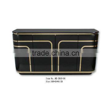 Home Furniture Modern Style Mdf Black Cabinets With Stainless Steel