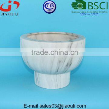 Water Transfer Printing Marble Earthenware Garden Pot Large Ceramic Planter photo-2