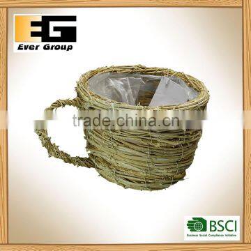 Nature Rattan Cup Shape Garden Plant With Wicker Planter Boxes photo-6