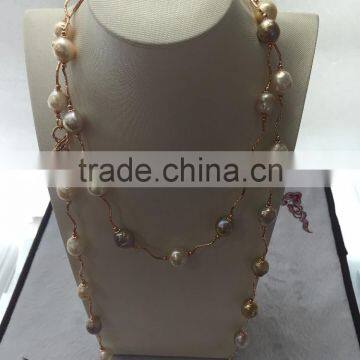 AAA 10-11mm white baroque freshwater pearl necklace