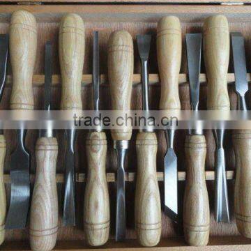 hot selling new style12PC graved wooden chisel with high quality,hand turning working tools