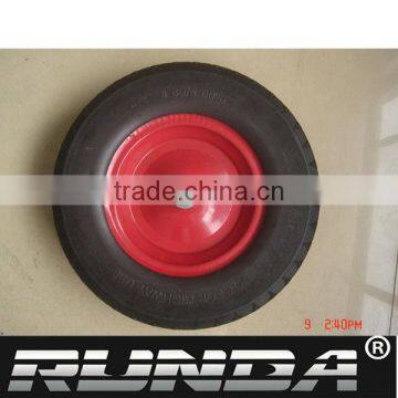 red rim PU foam wheel solid wheels 4.00-8