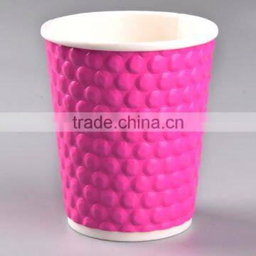 Top Grade Diamond Embossed Disposable Hot Coffee Paper Cup photo-5
