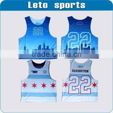 cheap custom sublimation lacrosse jerseys reversible pinny /Wholesale cheap reversible sublimated lacrosse jersey