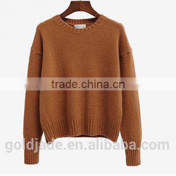 2016 New Korean Style Spring Winter Autumn Round Neck Long Sleeve Plain Women Sweater photo-5