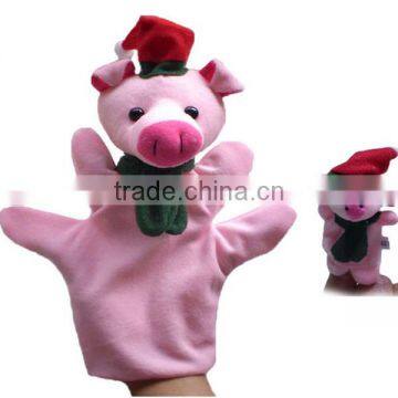 Kids plush good gift pink pig hand puppets kids christmas gifts