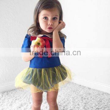 2017 Cute Newborn Baby Girl Blue Color Snow White Romper Tutu Dress Outfits photo-2