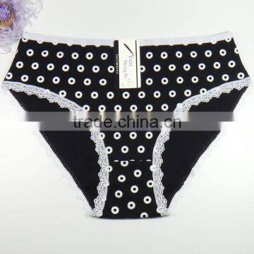 Soft Cotton Panties For Women Fancy Printing Girls Briefs With Lace Trim Sexy Lingerie photo-6