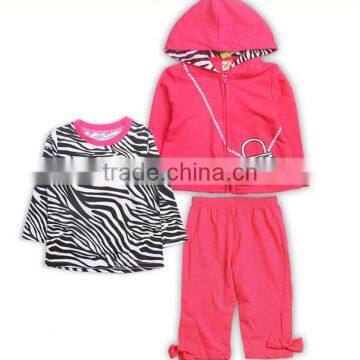 wholesale baby girl zabra 3pcs clothing sets kids outfits baby boutique clothing