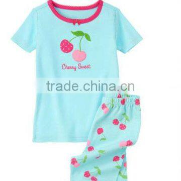 cherry sweat shotie two piece girls pajamas