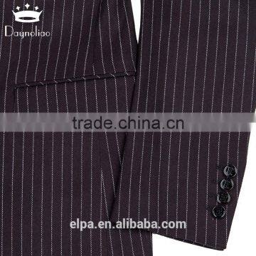 2016 New Arrival Suit Men Vertical Stripe Pattern Slim Fit Black Men's Suit photo-5
