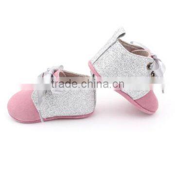 Pink Satin Lace Shoes for Genuine Leather Baby Oxford Shoe photo-4