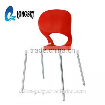 LS-4029 Popular Plastic Stackable Armless Chairs Best Price Top Supplier Wholesale Plastic Chairs With Steel Legs photo-4