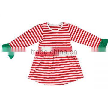 Baby Frock Design Casual Dress Ruffle Stripe Girls Boutique Dress Children Cotton Dresses