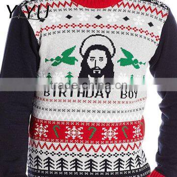 Custom Ugly Christmas Sweater Men's Jesus B-Day Sweater photo-3