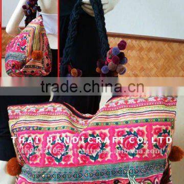 Thai Embroidered HMONG Hill Tribe Tote Hand Bag