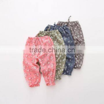 Wholesale summer loose style floral girl leggings high quality kids legging pants