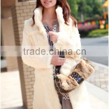 2015 new imitation rabbit fur rabbit fur collar long coat female models fur coat