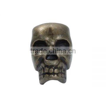 Zinc Based Alloy 3D Spacer Beads Skull Antique Bronze