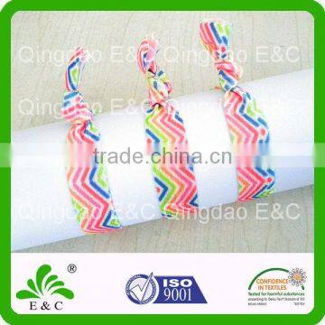 multi color chevron print elastic diy ponytail holder