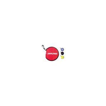 Promotional Round foam CD/DVD holder with zippered case and clip