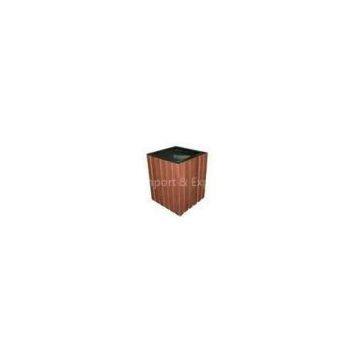Top Opening Customizable Steel and Wood Square Garden Litter Bins
