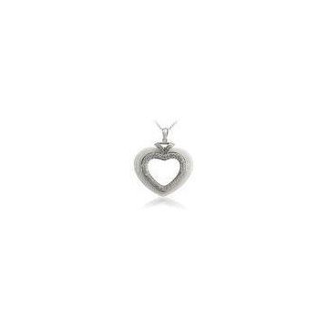 White Ceramic Hearts Silver Pendant For Engagement Gift , Nickel Free CSP0320