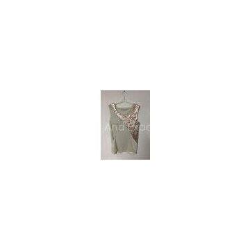 Custom Print Cotton Polyester Summer Vest Tops For Women With Sequin Pattern Knitting