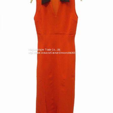 Women Designer Dress Red Fashion Low V Neck Celebrity Party Dress China Online Wholesale photo-2