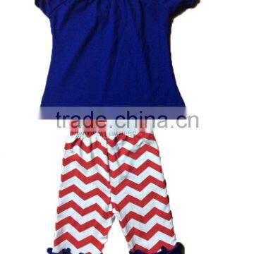 4th of July baby girl patriotic capri mathc ruffle tops sets kids clothes sets