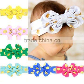 Europe and the United States selling children big bow wave bronzing dots rabbit ears Baby Headband supplier of foreign trade