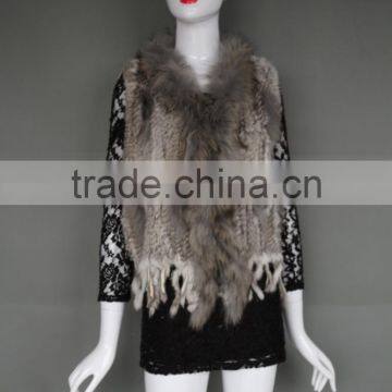 Pretty Women's Ladies Rabbit Fur Knitted Sleeveless Winter Vest Top Quality