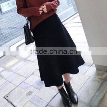 Custom Autumn Skirts Casual Women Long Woolen A-line Skirts,Fashion Thick Winter Woolen Long Skirts For Women photo-4