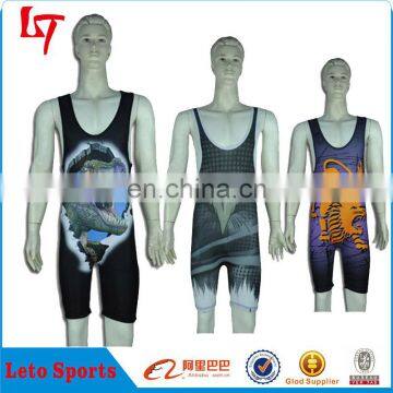 OEM service mens wrestling singlets/Camo sublimated russian wrestling singlets