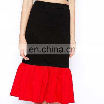 2014 A/W Fashion Midi Skirt With Peplum Hem photo-3