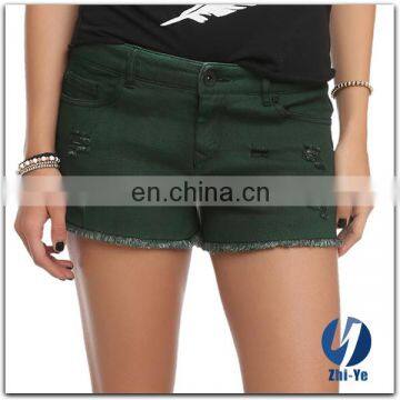 100% cotton top quality tight denim shorts for women