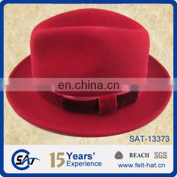 superior quality red wool felt hat