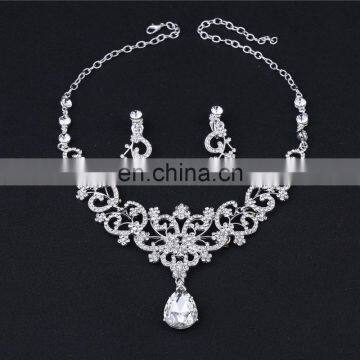 wedding luxury fashion jewelry women statement crystal fashion necklace set