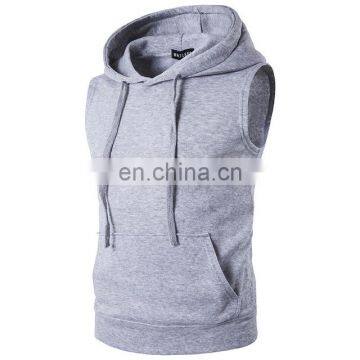 Gym Sleeveless Pockets Hoodies For Men Spring Wear Coats Zipper Hooded Sweatshirts Waistcoat High Compression Clothing