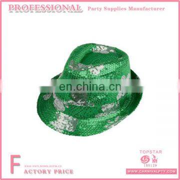 Sequin Fabric Irish Festival Funny Top Hats Cap Shamrock Brand Hats For Party