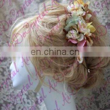 Aidocrystal Flower Crown Garland Floral Bridal Headband Hairband Wedding Prom Hair Accessory photo-4