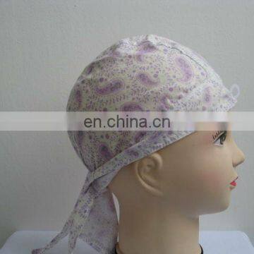 Girls Customized Paisley Print Cotton Pirate Hat Custom Made Floral Print Doorag