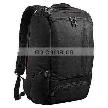 Black plush backpack with many inside pockets