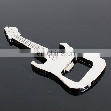 Silver blank logo guitar shape zinc alloy metal bottle opener