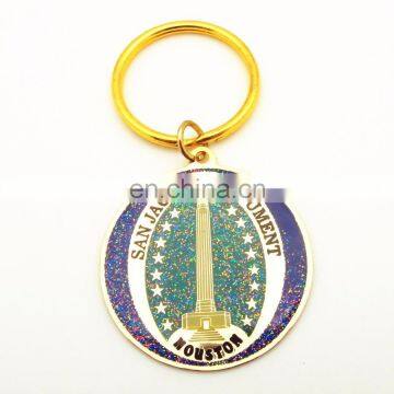 Wholesale Cheap Metal Etched CUSTOMER LOGO Colorful Souvenir KEY CHAIN