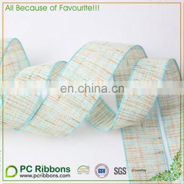 MOQ 100 yards simulated linen ribbons